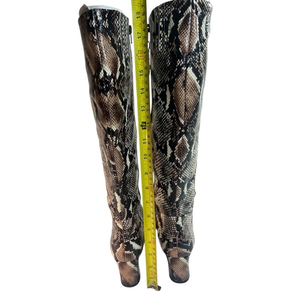 Alex Marie Pamilla Snake Boots 8.5 brown leather in Tall knee high New in box - Picture 10 of 14